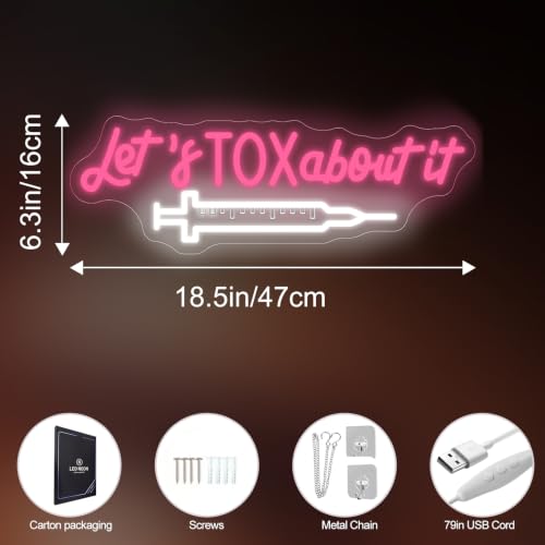 Image of Let's Tox about it Neon Sign Botox LED Light Injector Spa Studio Decor
