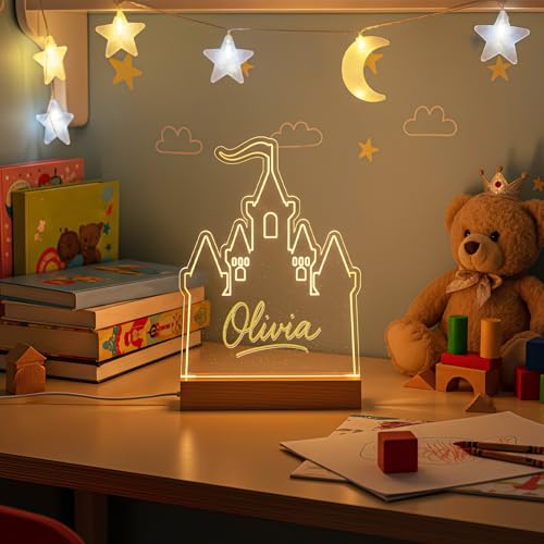 Lámpara de Mesa Castillo Princesa LED decoración acrílica miniatura 2