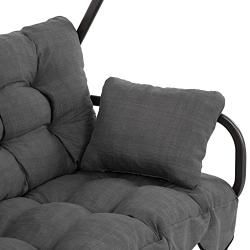 PATIO Auflage Hollywoodschaukel 180 cm Minorca Auflagen Set Sitzkissen Rückenlehne 2 x Seitenkissen Schaukelbank Auflage Grau