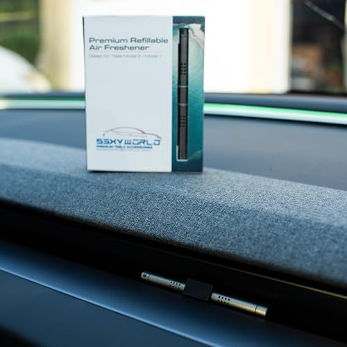 S3XYWORLD Tesla New Model 3 (Highland) and Model Y (Juniper) Air Freshener | Invisible Slim Design | Aromatherapy Scent | Auto Odor Eliminator | Must Have Tesla Accessories