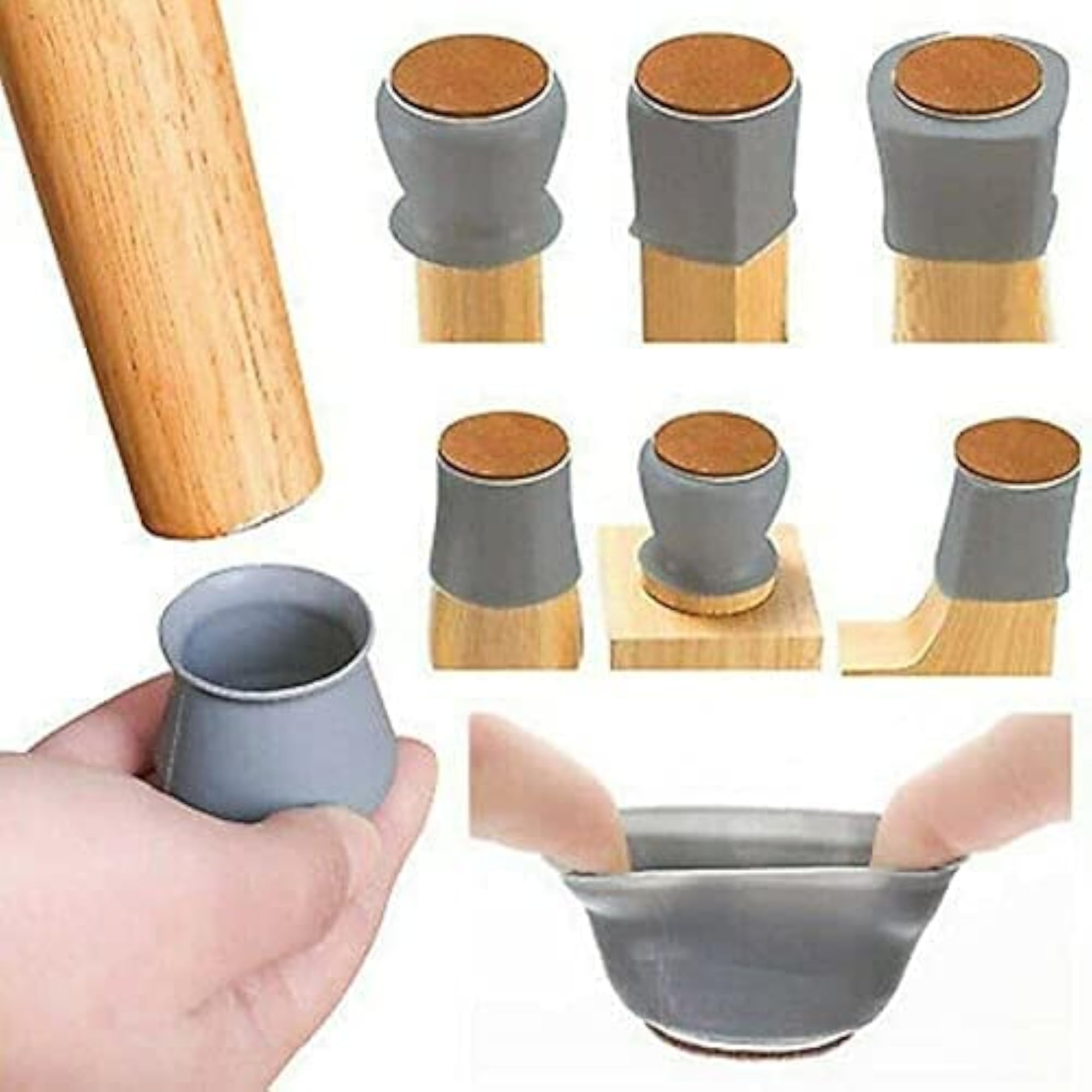 Silica Gel Round Base Chair Leg Caps Pads