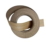 White Oak Wood Veneer Edge Banding Strip,1-1/2 Inch ×26ft,Preglued Iron On Edging Band with Hot Melt Self Adhesive,Flexible Wood Edgebanding Roll for Cabinet Furniture Repair