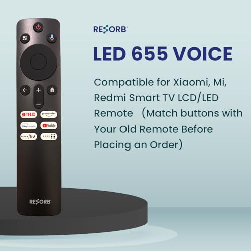 Image of Smart TV Remote Compatible with Mi, Xiaomi & Redmi Smart LED Android TV | Replacement Remote Control with Netflix, Prime Video & Smart Shortcut Keys - Check Image Before Order (LED 655 VC)