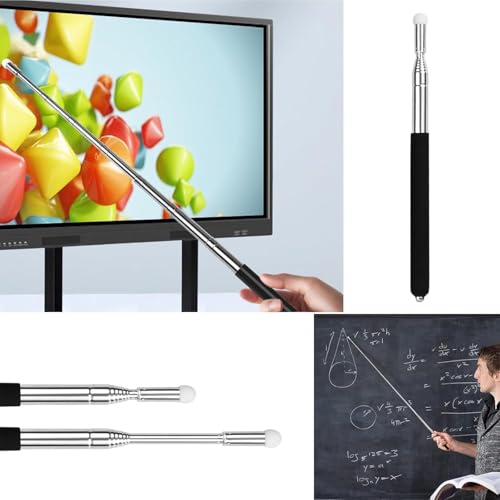 Zeigestab Ausziehbar, Teleskop Zeigestab Ausziehbar auf 100 cm, Teleskop Zeigestab,Edelstahl Zeigestock Ausziehbar,Filzkopf Lehrzeiger, Klassenzimmer Zeiger, für Präsentationen,2 Stück