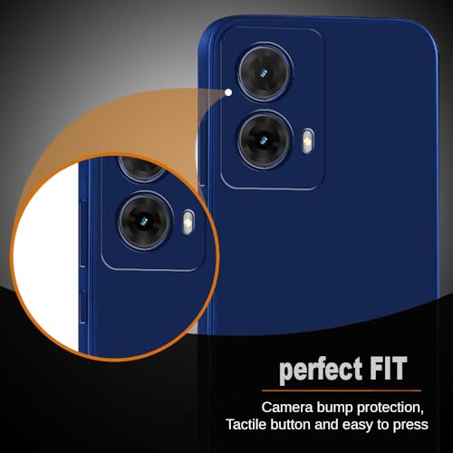 Image of Back Cover for Motorola Edge 50 Fusion 5G | Full Camera Protection | Premium Liquid Silicon Case | Flexible Bumper Case for Motorola Edge 50 Fusion 5G (Dark Blue)