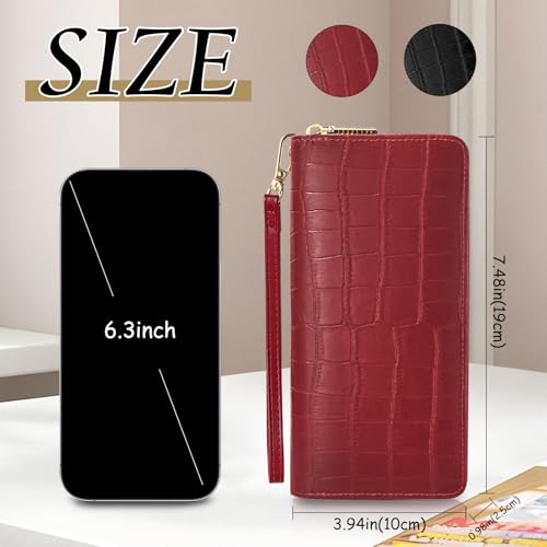 Wristlet Wallets for Women, PU Leather Clutch Wallet Purse, Credit Card Holder Wallet with Multi Card Slots3
