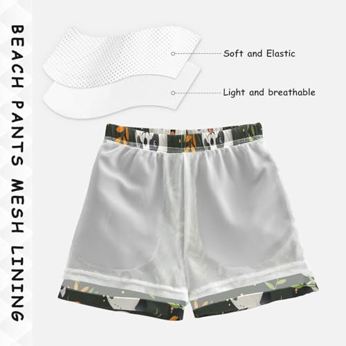 Swim Clothes for Boys, Toddler Swimwear Boys 2t, Cute Cartoon Pandas Green4