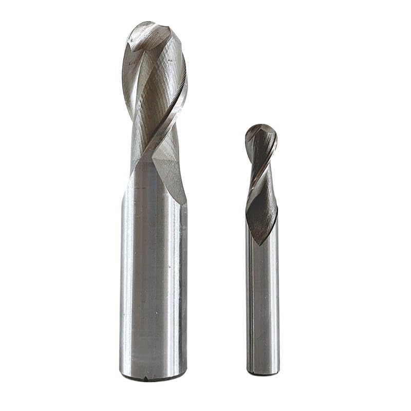 1 pièces HSS fraise à bout sphérique 2 cannelures 4 cannelures avec rayon de tige droite 0.5 à R16 fraise CNC outil d'usinage des métaux(2F,R4.5xD8x95L)