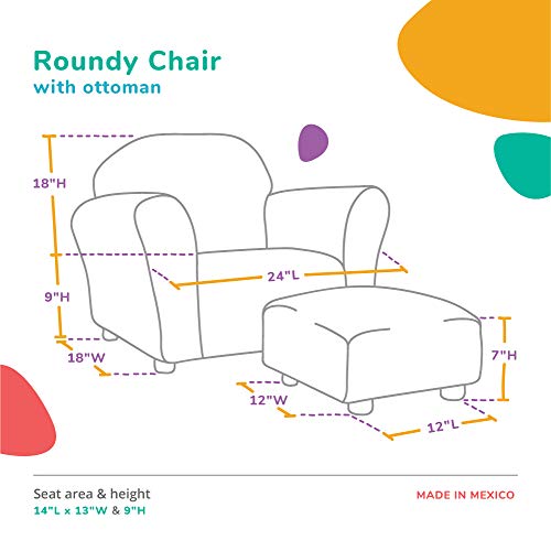 KEET Roundy Child Size Chair with Microsuede Ottoman, Brown, Ages 2-5 years - Thumbnail 5