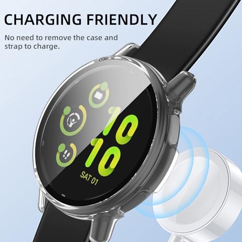 Image of Case Compatible with Garmin Vivoactive 5, Hard PC Case with Tempered Glass Screen Protector, All-Round Protection, Scratch-Resistant and Shock-Absorbing Protective Case for Garmin Vivoactive 5