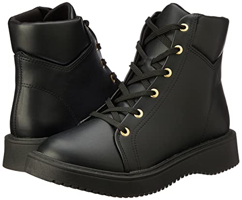 Bota Beira Rio Estilo Fashion Napa Berlim com Cadarço Salto baixo,Preto, 36