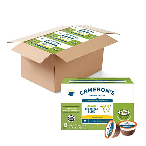 Cameron's Coffee Organic Breakfast Blend Single-Serve Coffee Pods, Light Roast, 100% Arabica, 12 Count (Pack Of 6) #TOP20