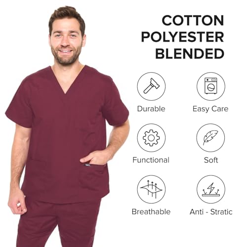 Image of Dagacci Scrubs Medical Uniform Women and Men Scrubs Shirts and Tops