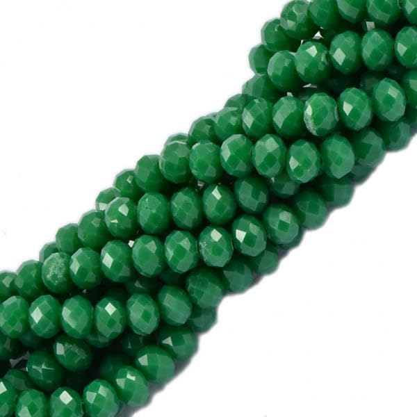 SNAPPSY 2x6mm Faceted Crystal Glass Rondelle Loose Beads Forest Green Jade 16.5''-picture-10