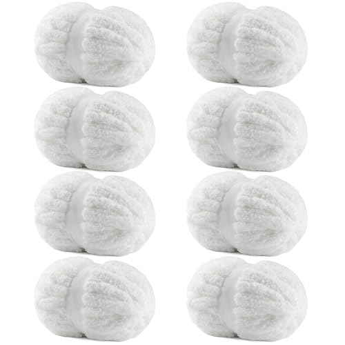 8 Pack Chunky Yarn for Hand Knitting - #10 Super Bulky Chenille Yarn Fluffy Jumbo for Thick Hand-Knit Blankets Scarves 25 Yds 7.94 Oz Each Skein (8 Pure White)