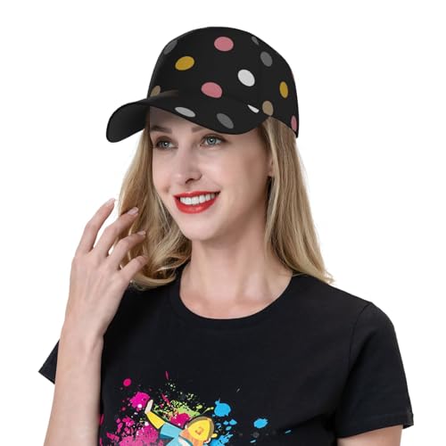 Gorra de béisbol con visera curva y puntos coloridos miniatura 7