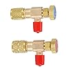 2PCS R410A R22 Air Conditioning Refrigerant Charging Valve Adapter, 1/4‘ Male to 1/4‘ Female, Liquid Safety Valve Manifold Gauge Refrigeration Hose Adaptors Quick Connect Coupler Recharge Kit #5