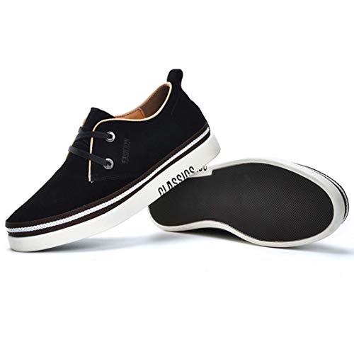 Men's Invisible Height Increasing Elevator 2 Inches Taller Shoes Leather Suede Stitching Lace-up Thick Sole Oxfords2
