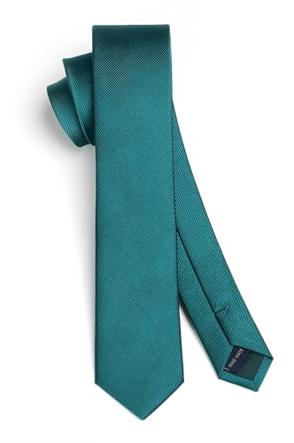 HISDERN Corbatas para hombre delgadas de color verde sólido, Corbata formal clásica de negocios para boda, 6 cm