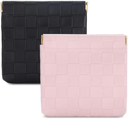 2 mini bolsas femininas à prova d'água com fechamento automático e compartimento para batom.