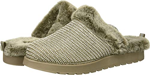 Skechers BOBS Keepsakes - Pantuflas de espuma viscoelástica con diamantes de imitación y perlas, para mujer, Marrón (Tpe), 36 EU