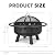 32" Round Wood Burning Fire Pit with Mesh Cover, Fire Poker, Star & Moon Cutouts, Metal Outdoor Firepit for Patio, Backyard, Garden, Bonfire, Camping, Christmas, Thanksgiving, Halloween