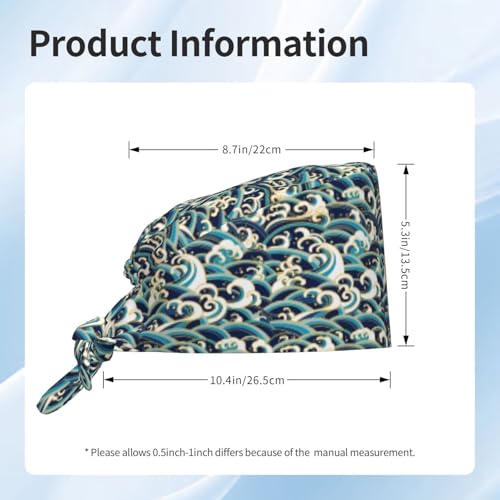 Image of Surgical Caps Men Women, Scrub Cap with Sweatband Adjustable