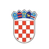MAGNET Croatian Coat Of Arms Croatia Flag Hrv Hr Magnetic Vinyl Car Fridge Sticks to any Metal Surface 5'