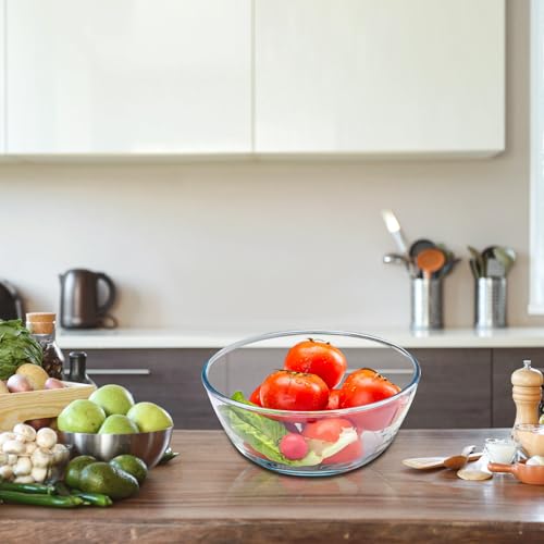 Bowl de vidrio grande 4.7QT con tapa miniatura 5