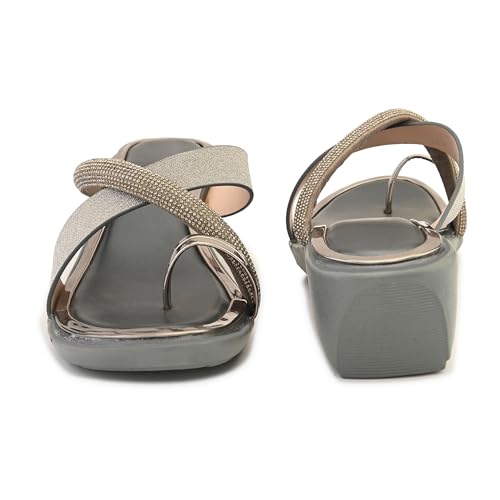 Image of Centrino Women's Wedge Heel Sandals | Stylish Slip-On Sandals for Ladies | Soft Cushioned Footbed for Comfort | Elegant & Trendy Design | Lightweight and Durable Fashion Footwear (9410)