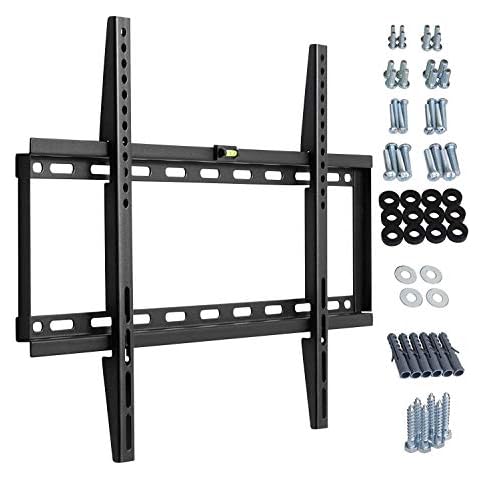 Mountright 37" - 70" Fixed TV Wall Bracket with Magnetic Spirit Level for LED, LCD, Plasma, OLED Televisions, Fixings Included to Wall Mount TV, Supports VESA up to 600 x 400 5 Year Warranty,Black Cover