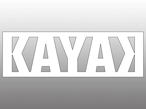 White Vinyl Kayak w Backward K Sticker (no bg Kayaking Kayaker)
