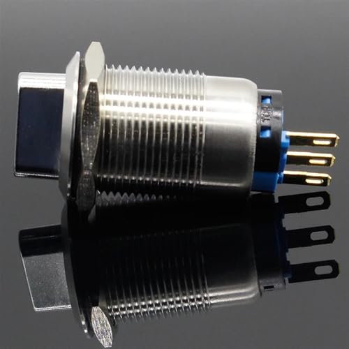 Interrupteur bouton poussoir de commande 19mm pour tableau de bord auto et bateau 12V - 3