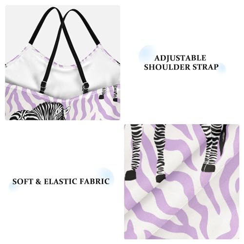 Purple Zebra Print Baby Girls' Swimwear Toddler Girl One Piece Swimsuit Bathing Suits Size 3T-10Y3