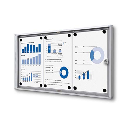 Schaukasten 3x A4 Alu silber Infokasten magnetisch Innen 3xA4 Schaukasten Cover