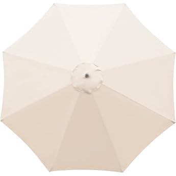 Replacement Patio Umbrella Round 3m 8 Ribs Replacement Outdoor Umbrella Replacement Umbrella Canopy Only White 9.8ft/ 3m