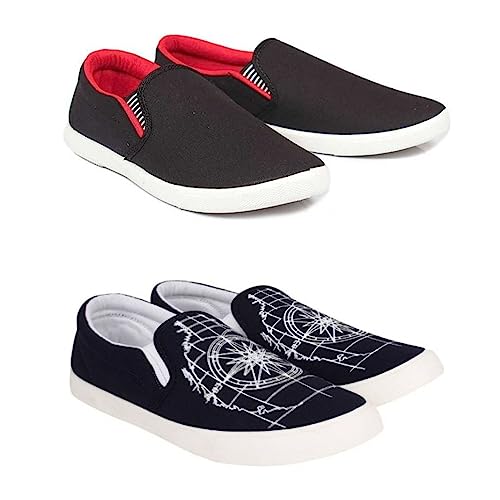 Image of HOTSTYLE Premium Casual Shoes Slip On Sneakers for Men |Combo Pack of 2|176