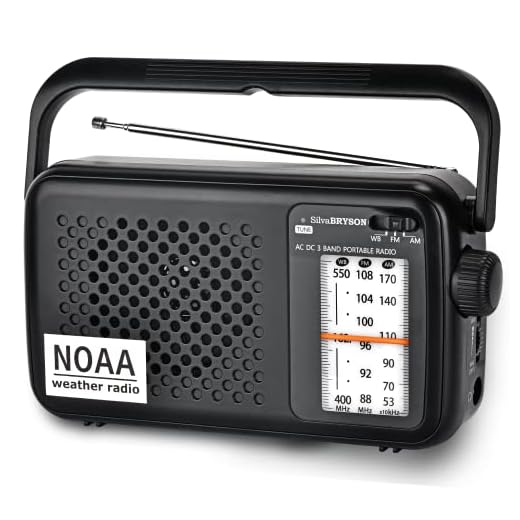 SilvaBRYSON NOAA Weather Portable Transistor Radio,Emergency AM/FM Radio Plug in Wall or Operated by 2 x D Batteries with Big Speaker, Best Reception, Large Tuning Knob, Clear Dial, Earphone Jack