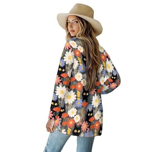 Image of Women's Lightweight Cardigans with Pockets Trendy Long Sleeve Open Front Cardigan Casual Tops Jackets Fall Oufits S-2XL