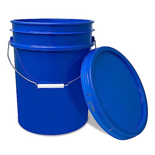 Image of ePackageSupply 5 Gallon Bucket - Food Grade w /Lid BPA-Free, 12 Pack - Blue | Airtight Gasketed Tear Strip Lid, Heavy-Duty 90 Mil HDPE Plastic Pail, Bulk Storage, Food Safe Durable Container, Made in USA