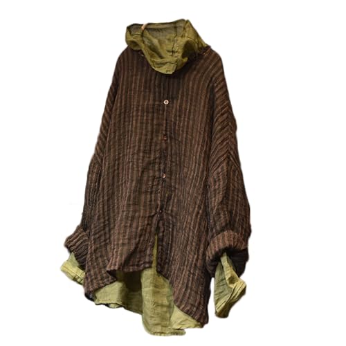 NFYM Womens Button Down Shirts Gauze Linen Dress Shirt Long Sleeve Pleated Stripe Tunic Tops2