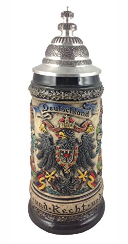 Origine: Fatto in Germania Zöller & Born Boccale da Birra tedesco con l\'acquila della Germania in stagno 0,5 litri ZO 1403/906