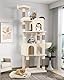 Globlazer Kratzbaum Groß Beige, Katzenbaum 183 cm hoch mit Großer Liegefläche Katzenhöhlen Sitzstangen Katzenspielzeug, Aktivitätskratzbäume Stabil für Maine Coon bkh Große Katzen (S72, Beige)