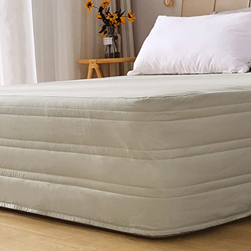 Marquess Quilted Bed Skirt, Queen Size, 14 Inch Drop, Dust Ruffle, Soft & Wrinkle-Free, Elegant Tailored Bedding,Linen,Queen