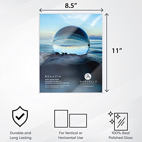 Mantello Essentials Front Loading 8.5 X 11 Picture Frame, Acrylic Picture Frame To Display Certificates & Photos, Acrylic Frame With Glass Front, 6 Pack #TOP2