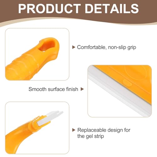 Image of HARFINGTON Squeegee 6 Inch Length Auto Water Blade Shower Squeegee with Non-Slip Handle for Windshield Window Cleaner Glass Door, Yellow