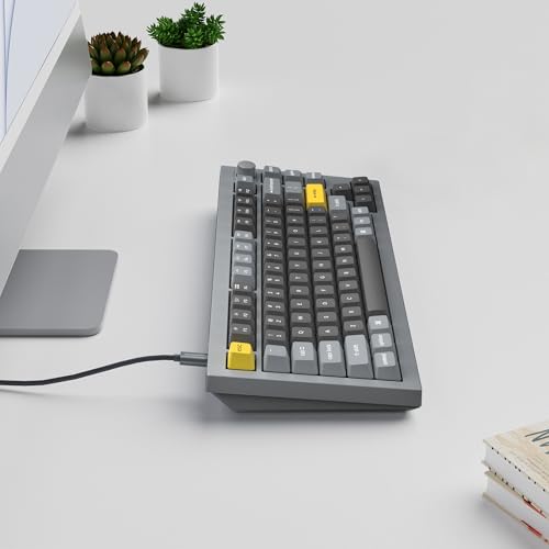 Image of Keychron Q1 RGB Wired Custom Mechanical Keyboard Knob Version, 75% Layout QMK /VIA Programmable with Hot-swappable Gateron G Pro Brown Switch Double Gasket Compatible with Mac Windows Linux (Grey)