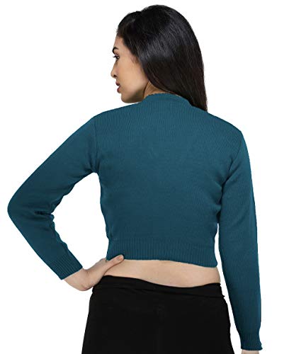 Image of Women Winter Wear V-Neck Full Sleeves Regular Fit Woollen Blouse