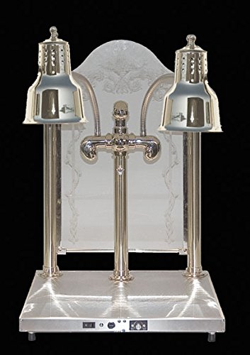 Hanson - Lámparas de calor, estación de tallado, lámpara de calor de doble bombilla, base térmica, persianas de acero inoxidable, 20 x 24 pulgadas,