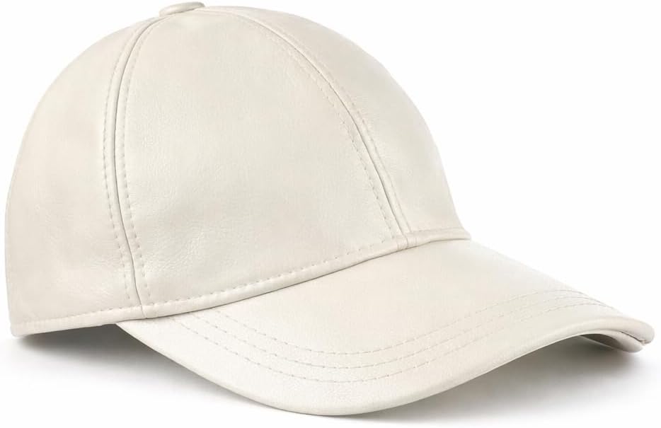 Lukkizara Real Genuine Leather Unisex Baseball Cap - 100% Lambskin Leather Adjustable Dad Hat